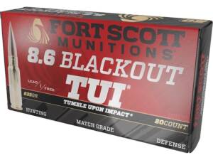 Fort Scott Munitions TUI 8.6 Blackout Ammo 235 Grain Solid Lead Free Box of 250