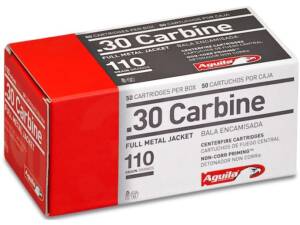 Aguila 30 Carbine Ammo 110 Grain Full Metal Jacket Box of 1000