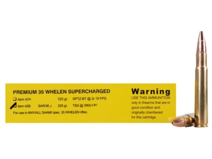 Buffalo Bore 35 Whelen Ammo 225 Grain Barnes Triple-Shock X Solid Hollow Point Lead Free Box of 300