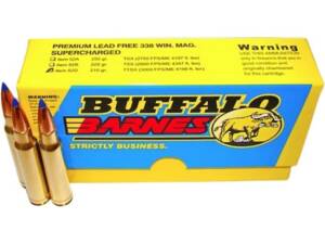 Buffalo Bore Supercharged 338 Winchester Magnum Ammo 210 Grain Barnes TTSX Polymer Tipped Spitzer Lead Free Box of 250