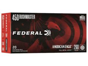 Federal Premium American Eagle 450 Bushmaster Ammo 260 Grain Full Metal Jacket