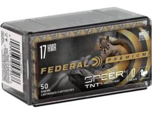 Federal Premium V-Shok 17 Hornady Magnum Rimfire (HMR) Ammo 17 Grain Jacketed Hollow Point Box of 1000