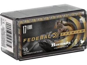 Federal Premium V-Shok 17 Hornady Magnum Rimfire (HMR) Ammo 17 Grain Polymer Tip Box of 1000