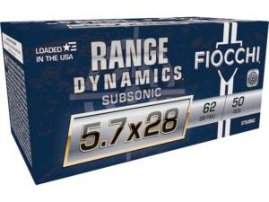 Fiocchi Range Dynamics 5.7x28mm FN Ammo 62 Grain Full Metal Jacket Box Of 1000