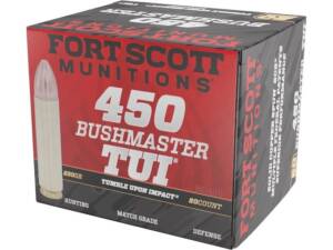 Fort Scott Munitions TUI 450 Bushmaster Ammo 250 Grain Solid Lead Free Box of 500