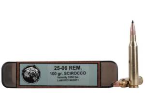 Grizzly Cartridge Trophy Grade 25-06 Remington 100 Grain Swift Scirocco II Polymer Tip Boat Tail Box of 500