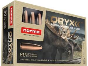 Norma Oryx 338 Winchester Magnum Ammo 230 Grain Bonded Jacketed Soft Point Box of 500