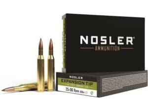 Nosler E-Tip 25-06 Remington Ammo 100 Grain Nosler Expansion Tip (E-Tip) Polymer Tip Lead Free Box of 500