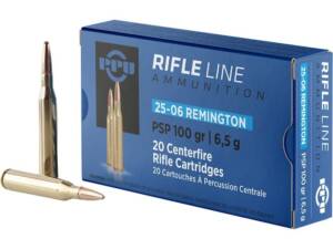 PPU 25-06 Remington Ammo 100 Grain Jacketed Soft Point Box of 500