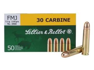 Sellier & Bellot 30 Carbine Ammo 110 Grain Full Metal Jacket