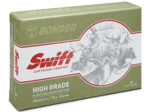 Swift High Grade Big Game Hunting 338 Winchester Magnum Ammo 210 Grain Swift Scirocco II Bonded Polymer Tip Box of 200