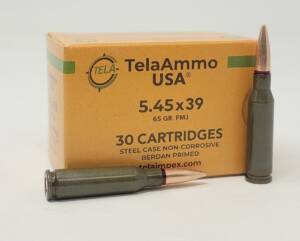 TelaAmmo USA - 5.45X39 - 65 Grain - FMJ - Steel Case Box of 1000