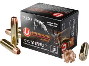 Underwood 50 Beowulf Ammo 275 Grain Barnes XPB Solid Hollow Point Lead Free Box of 500