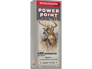 Winchester Power Point 450 Bushmaster Ammo 260 Grain Jacketed Soft Point