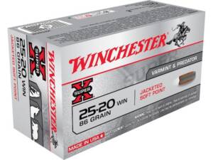 Winchester Super X 25-20 WCF Ammo 86 Grain Jacketed Soft Point Box of 500