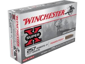 Winchester Super X 257 Roberts +P Ammo 117 Grain Winchester Power-Point Jacketed Soft Point Box of 250
