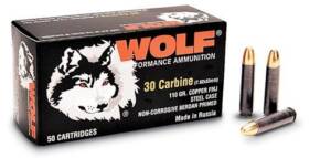 Wolf Performance Ammunition - 30 Carbine - 110 Grain Full Metal Jacket - 2000 Rounds