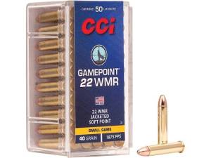 CCI GamePoint 22 Winchester Magnum Rimfire (WMR) Ammo 40 Grain Jacketed Soft Point box of 2000